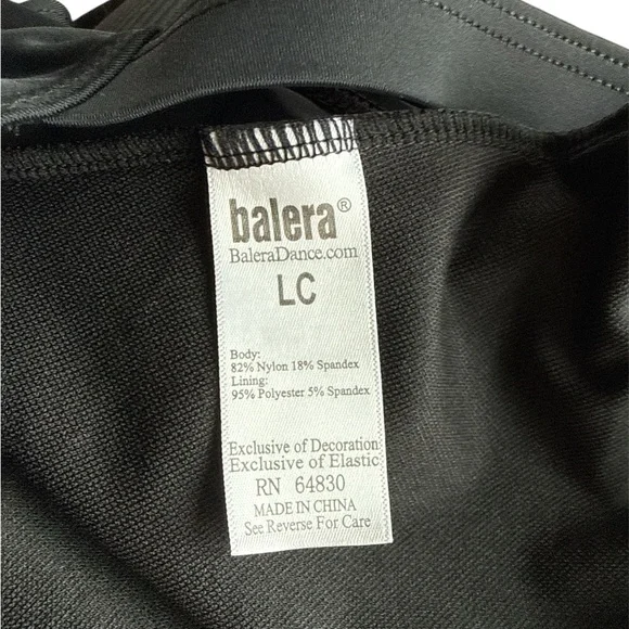 ❤️Balera Black Sleeveless Dance Leotard - Picture 3 of 4